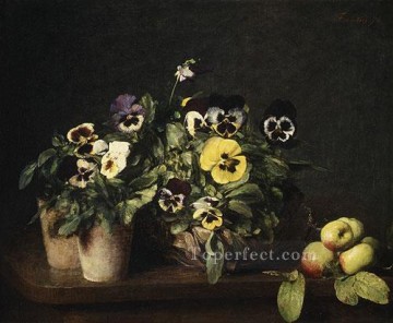 Still Life with Pansies 1874 painter Henri Fantin Latour floral Oil Paintings